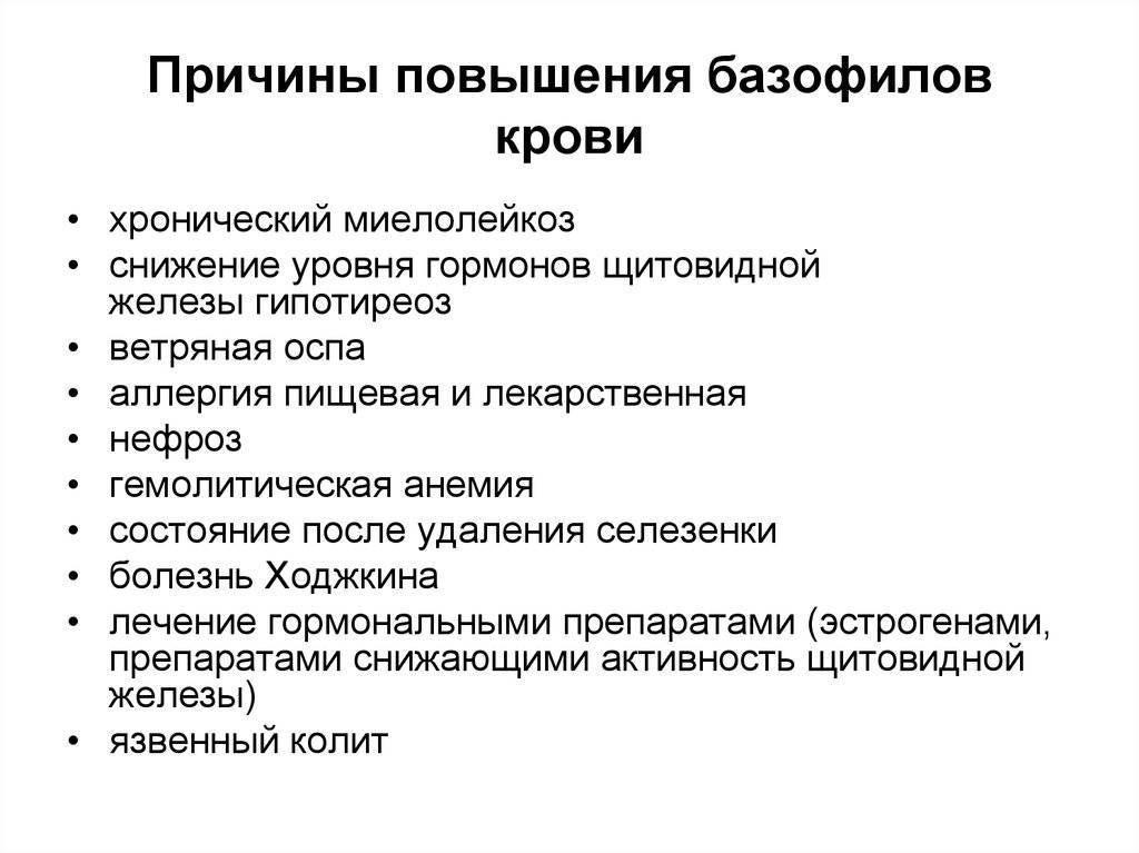 Повышены у ребенка причины. Повышение базофилов в крови. Причины повышения базофилов. Повышение базофилов в крови причины. Базофилы повышены у женщины в крови причины.