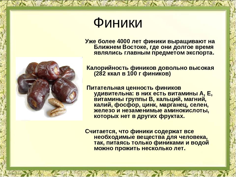 Финики при грудном вскармливании: полезные свойства