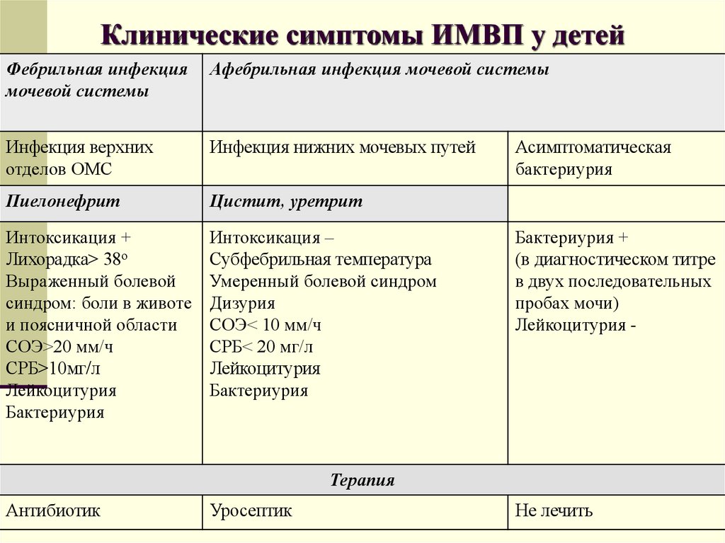 Презентация инфекция мочевыводящих путей у детей