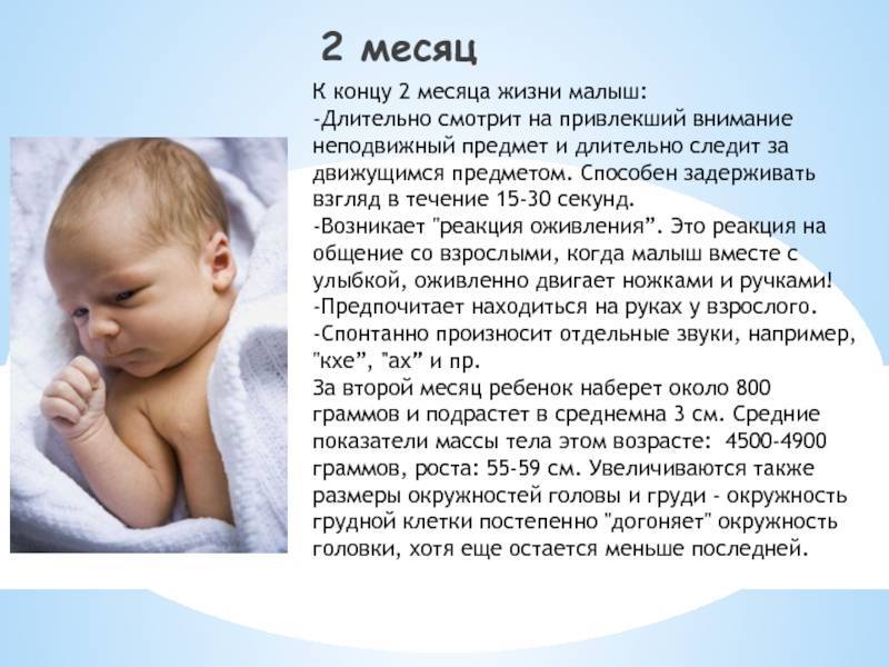 Ребенок в 2 месяца / календарь развития ребенка