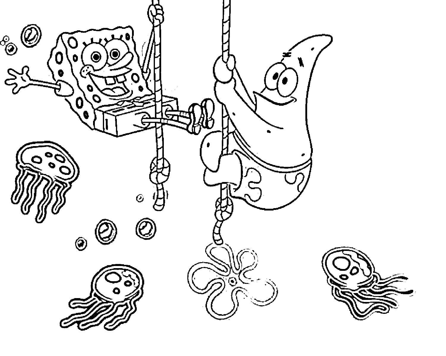 Рисуем героев мультфильма — губка боб — квадратные штаны — и его друзей пошагово карандашом — водоворот полезностей