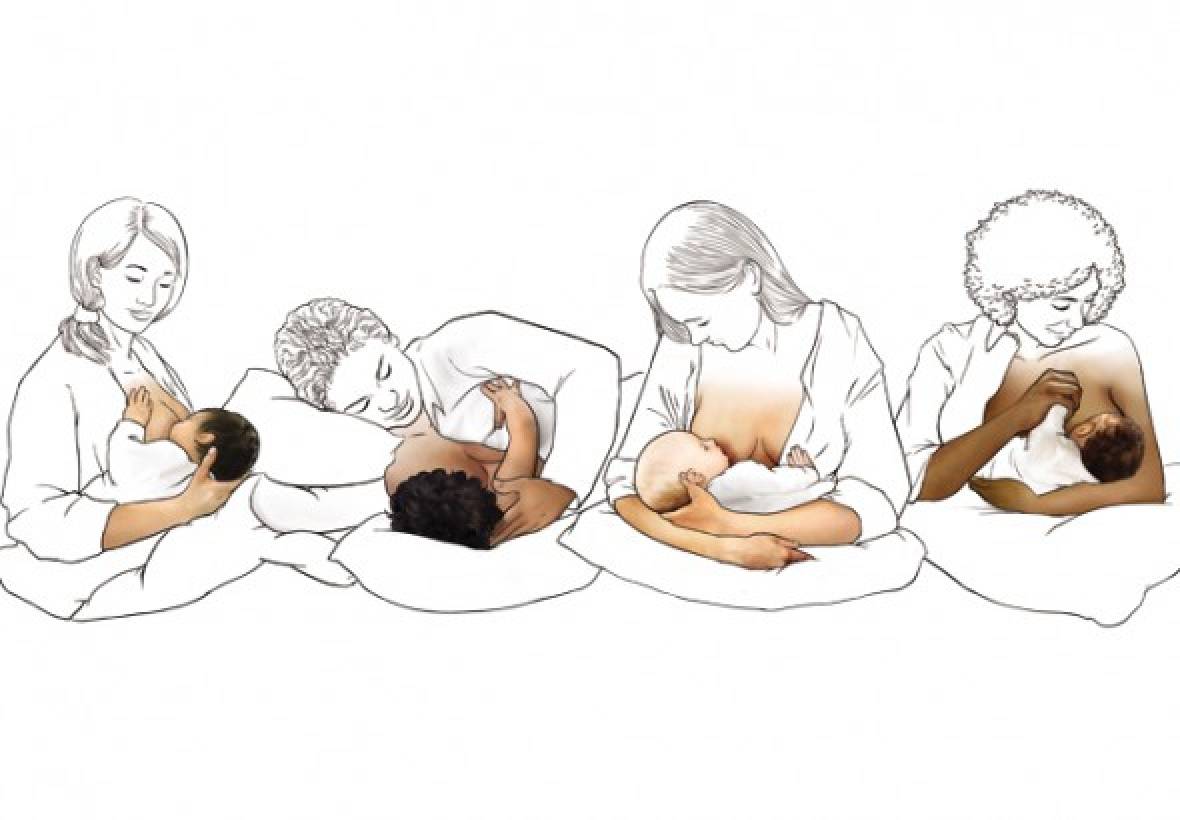 Позы для кормления новорожденных | уроки для мам