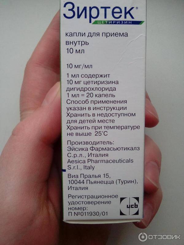 Капли для детей зиртек