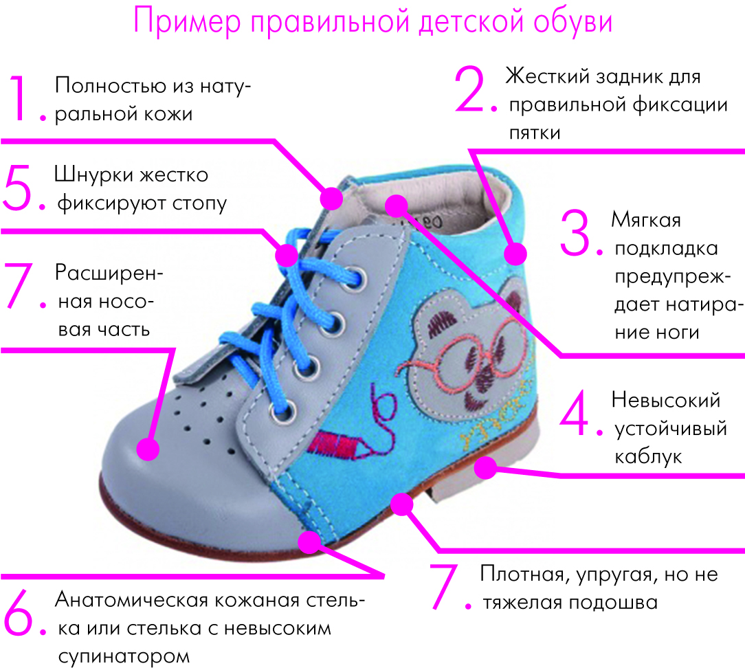 Обувь с высоким подъемом для детей