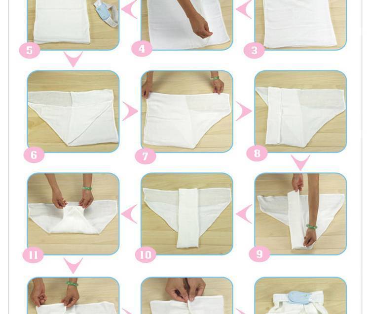 Как сделать подгузник из пеленки или из марли своими руками