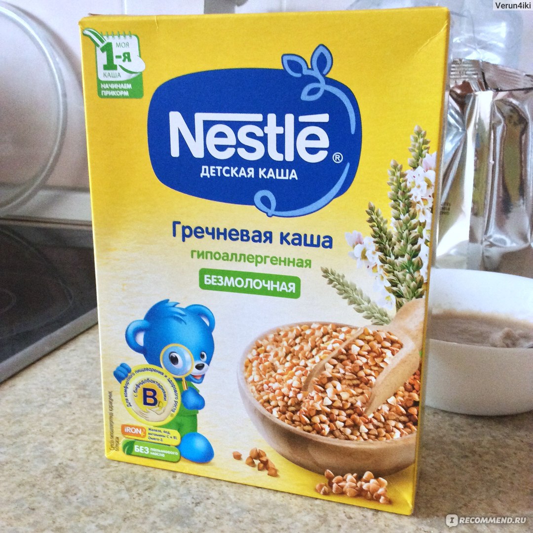 Молочная каша nestle или безмолочная