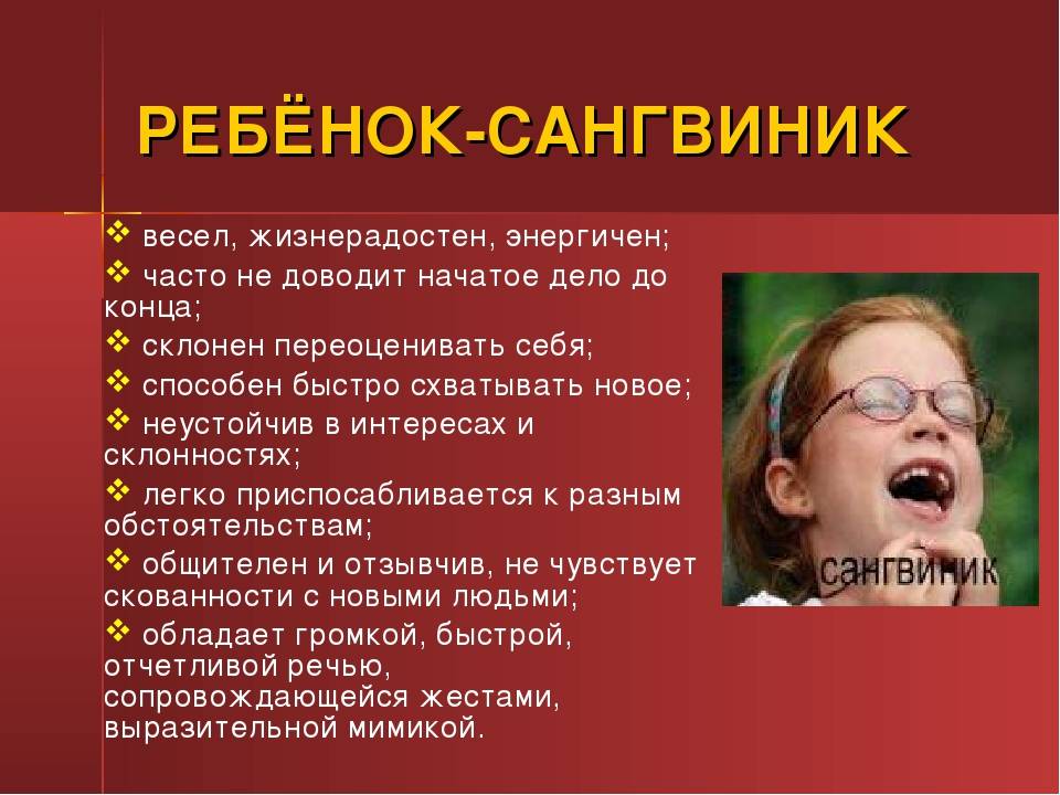 Типы темперамента ребенка